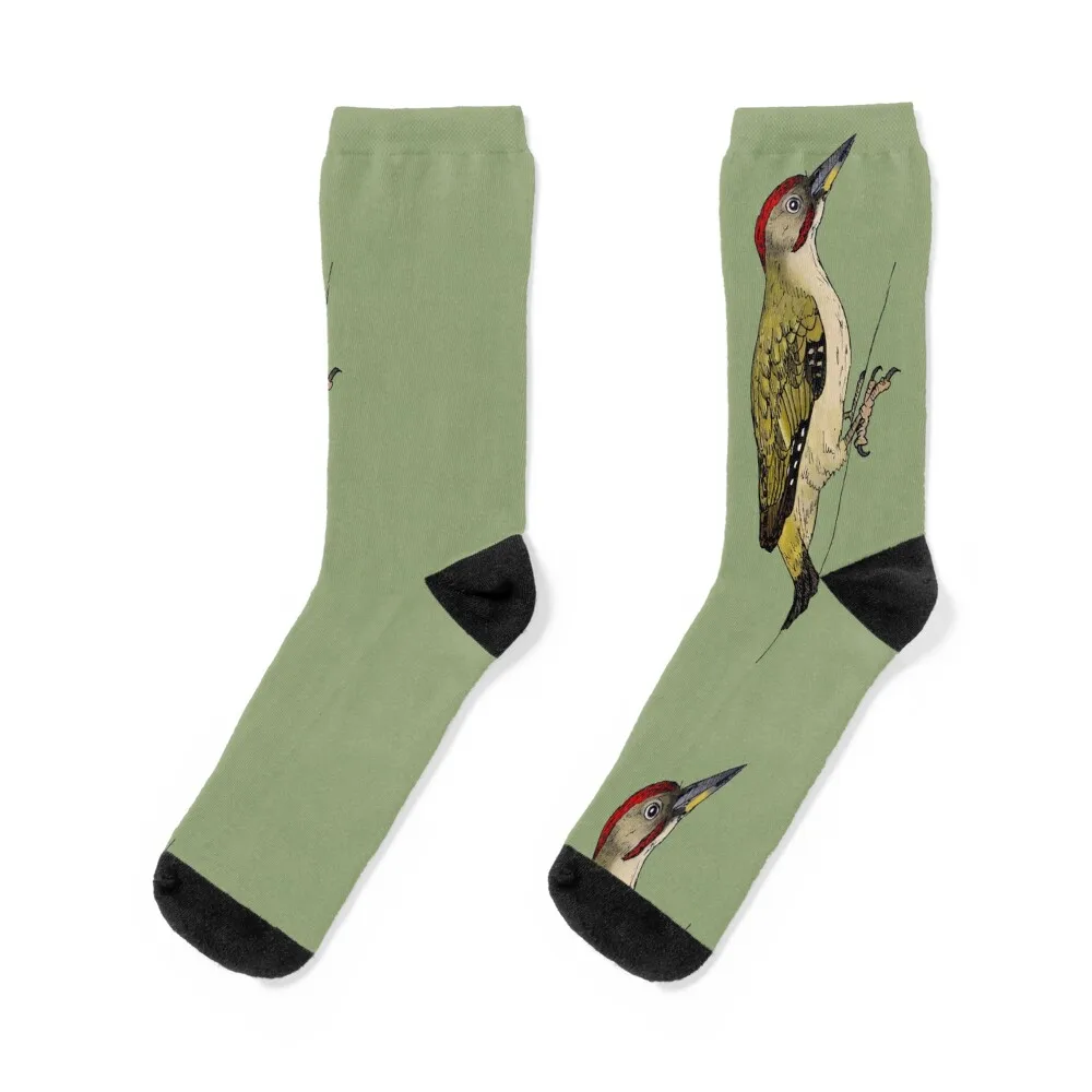 Iberian Green Woodpecker Socks snow kawaii ankle Men Socks Luxury Brand Women's