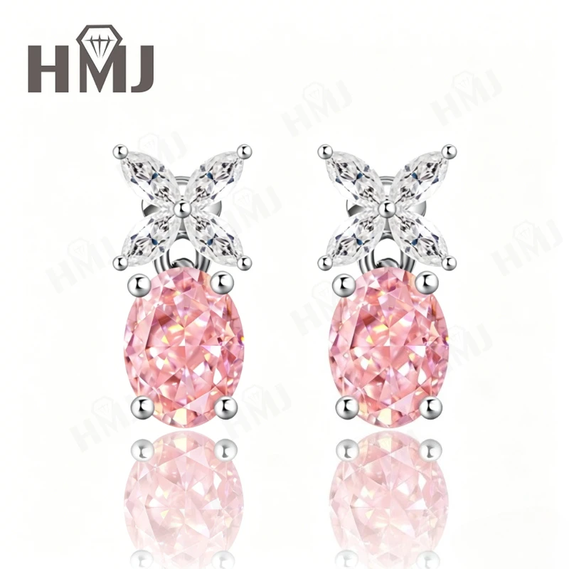 4-Zackige Moissanit-Zirkon-Ohrringe aus 925er Silber, D-Farbe/Rosa/Lila/Granat, Jubiläums- und Verlobungsgeschenk, Edler Schmuck für Sie – Detail 8