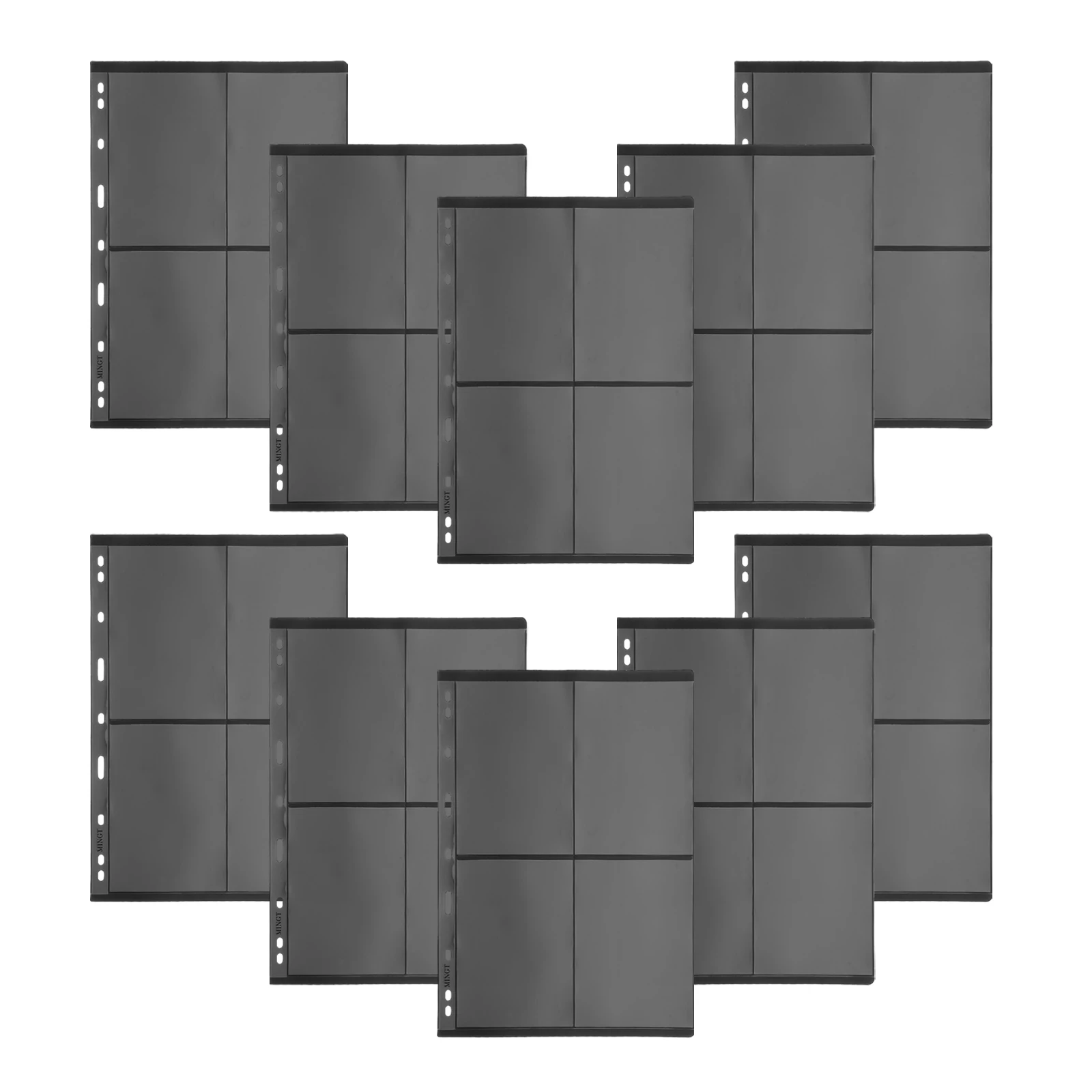 10pcs Double Sided Album Sheets Clear Pvc 9-Hole Stamp Collecting Inserts For Coins Postcards Collectibles