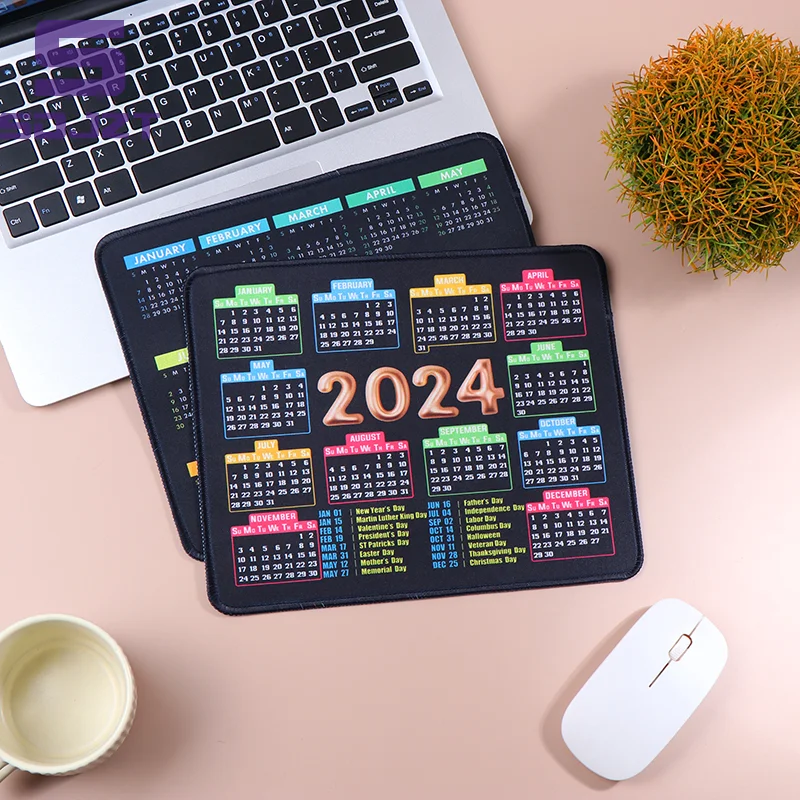 2024 Mouse Pad Calendar Computer Mouse Pad With Non-Slip Rubber Base Mouse Pads For Laptop MousePads
