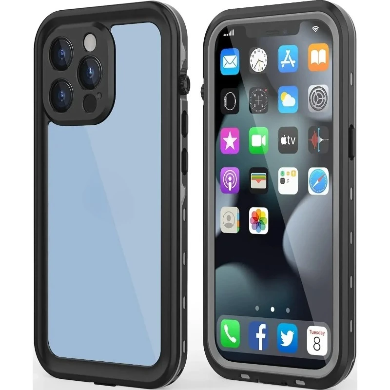 2025 para iphone17 16 15 14 13 12 11 pro xs max xr ip68 à prova dip68 água caso de telefone à prova de poeira mergulho natação surf capa protetor de tela