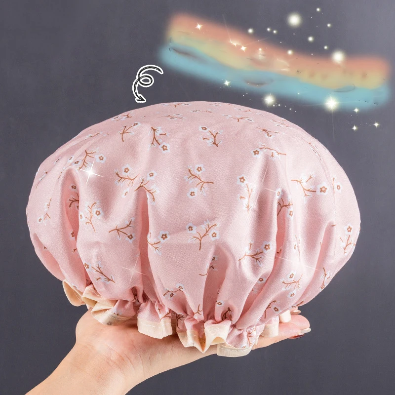 Shower Cap Bath Sauna Waterproof Household Useful Products Cute Shower Accessories Female Fashion Hair Mask Special Bath Hat