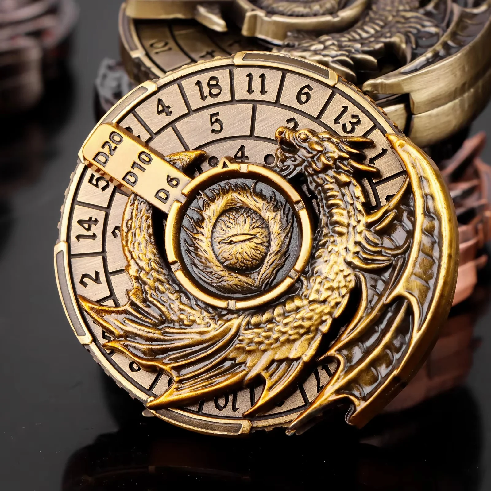 

7-in-1 Spinner DND Dice Set, Rotate Metal Rotate Dungeons and Dragons DND Compass Dice, Cool RPG Role Playing Table Game Dice