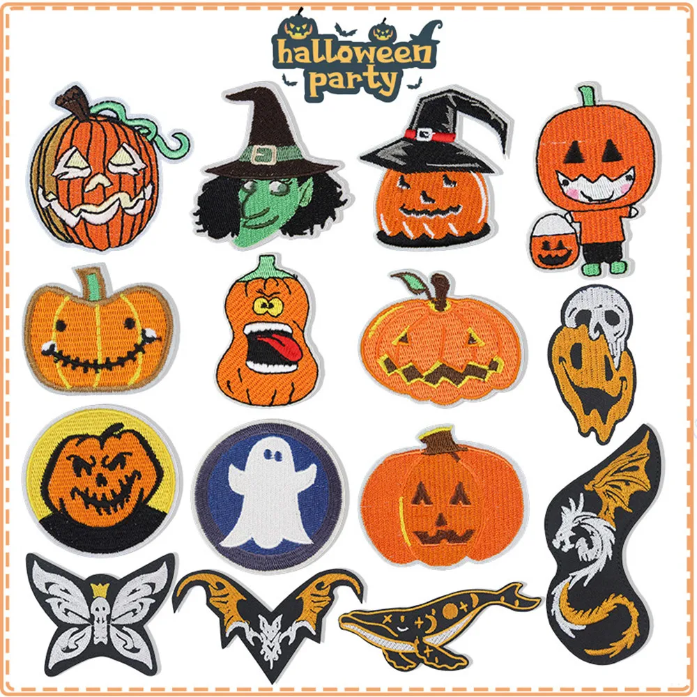 Carnival Cute Halloween Play Tricks Patch for Baby's Clothing, Backpack Decoration, Small Applique, Iron On Embroidery Badge