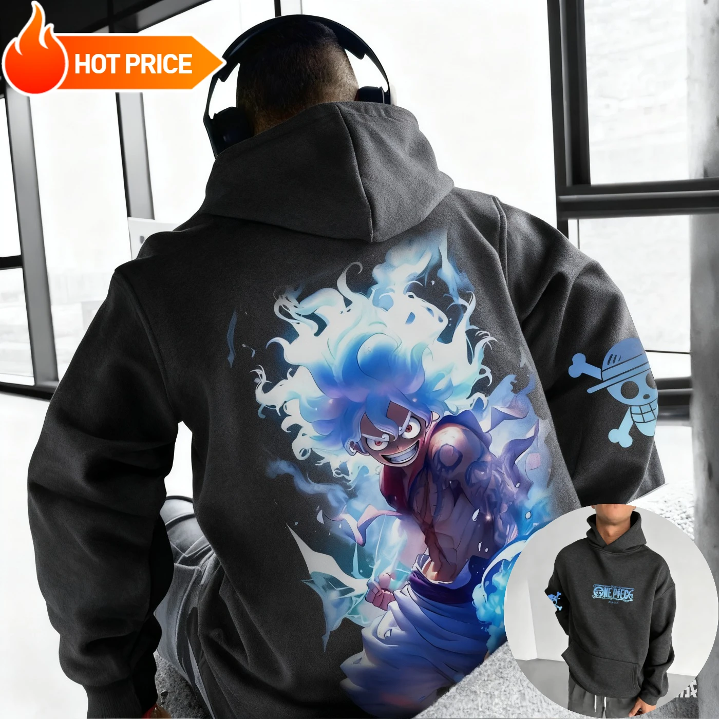 Anime One Piece Nika Luffy Harajuku Winter Men's Hoodie Streetwear Vintage Women's Oversized Hooded Sweatshirt Long Sleeve Top