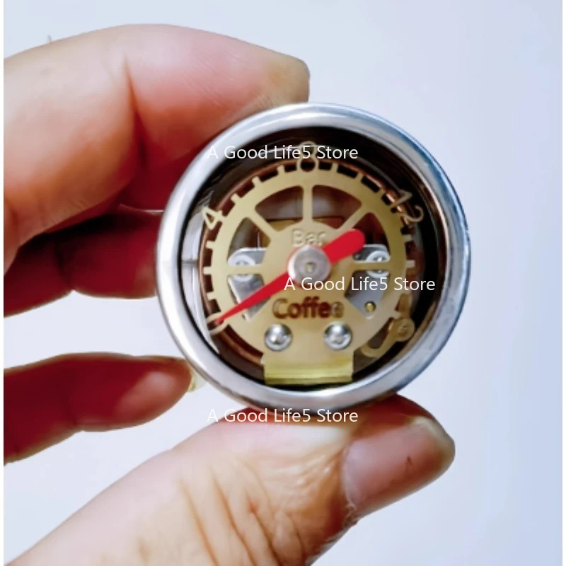 For 16bar Pneumatic Coffee Machine Extraction Cup Vapor Pressure Gauge YN35 Axial PT Threaded Interface 1 Minute Stainless Steel