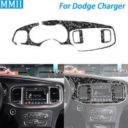 For Dodge Charger 2015-2022 Forged Carbon Fiber Speedometer Air Outlet Navigational Panel Set Car Interior Accessories Sticker