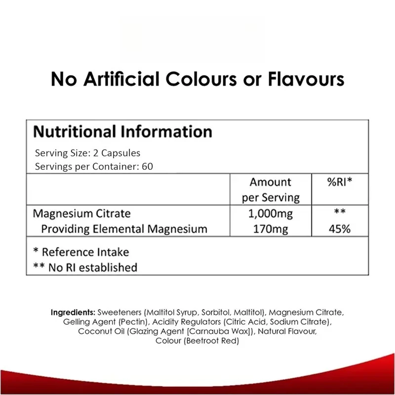 Magnesium Capsules 1000mg - Supports Immune Function, Boosts Natural Energy, Non-GMO, Promotes Healthy Bones and Teeth