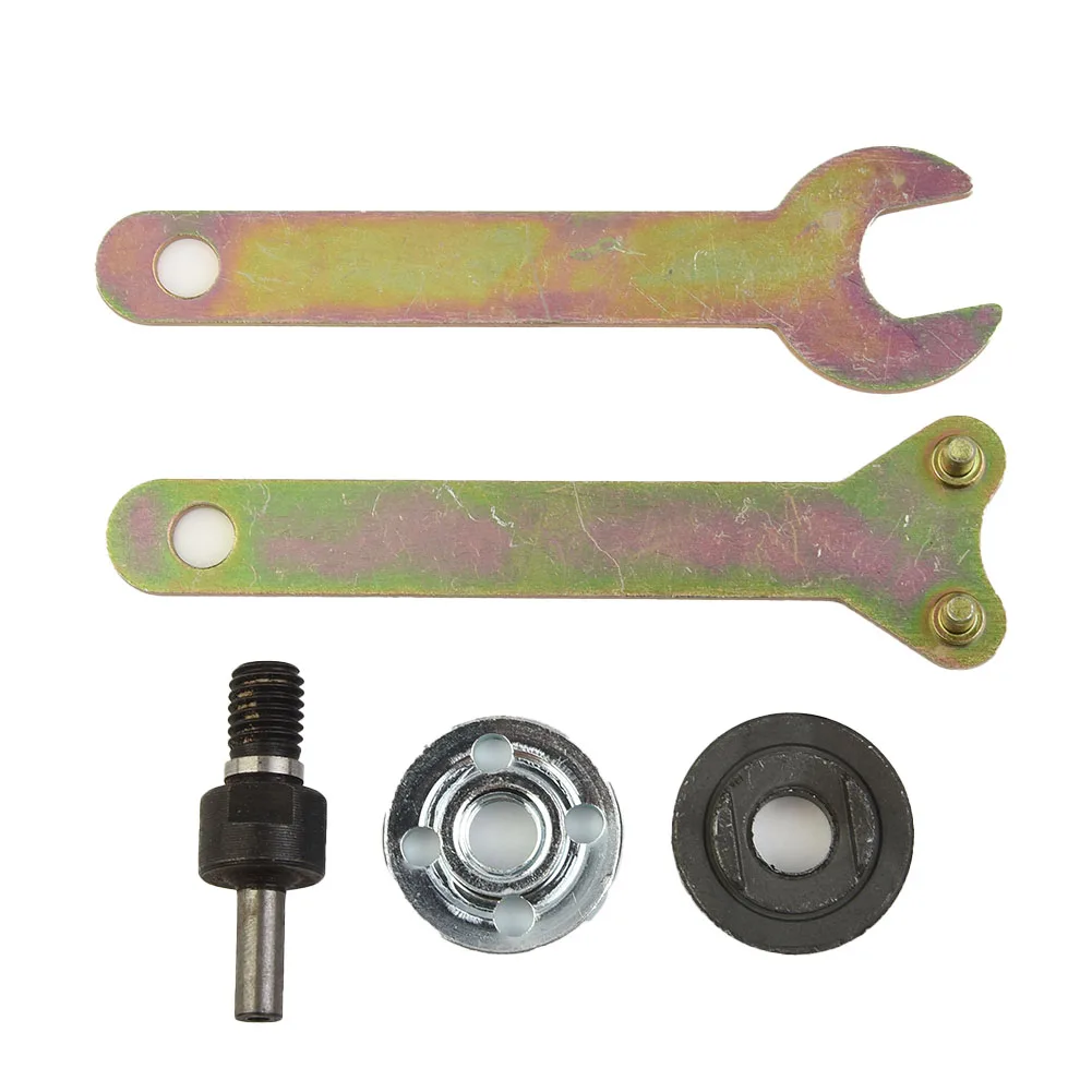 

5Pcs Flange Nut Lock Nut Grinder Wrench Spanner Hand Drill Set Kit For Power Tools Parts Angle Grinder Accessories