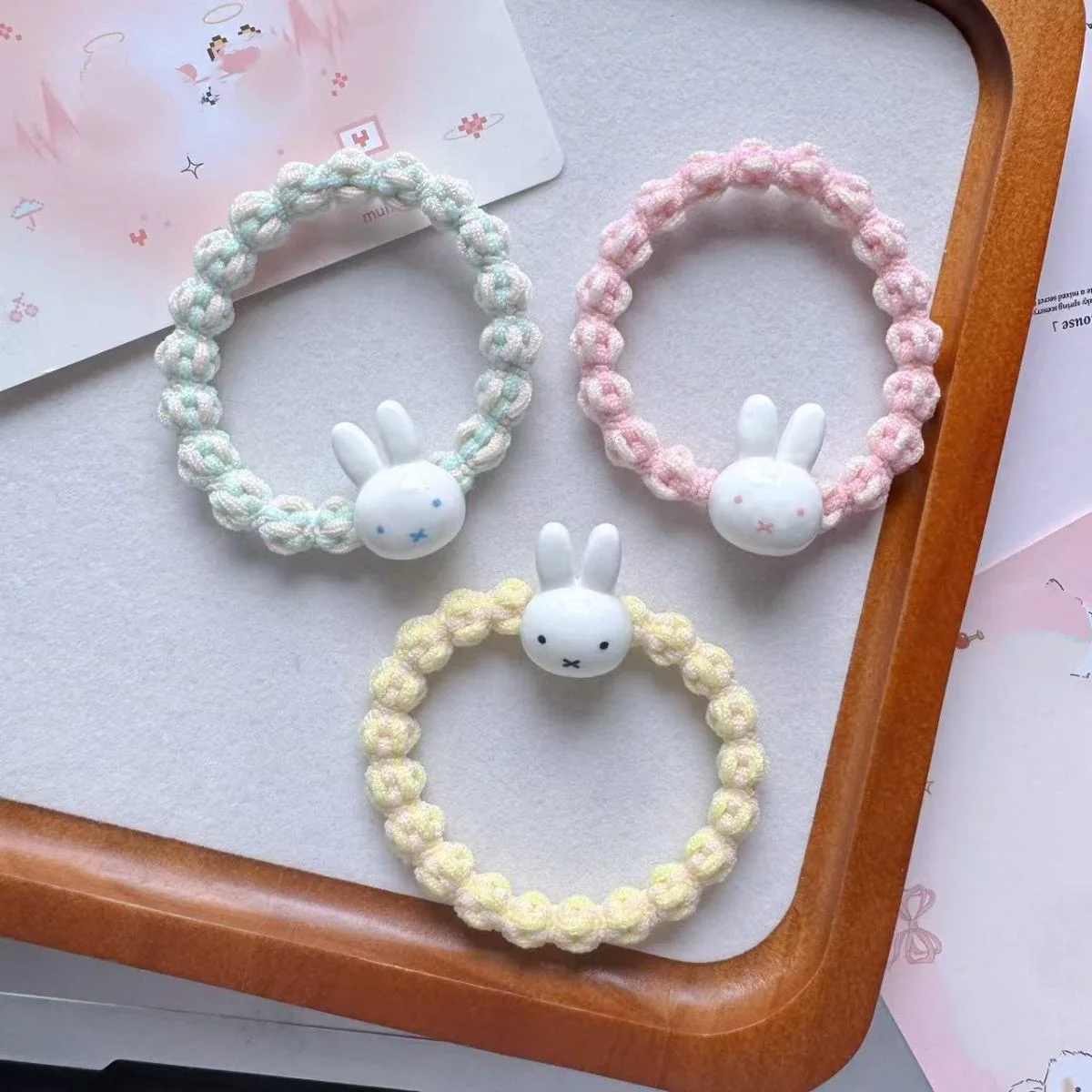 

Miffy Hair Loop Anime Cute Cartoon Creative Simple Multi-Color High Elasticity Kawaii Ponytail Hair Tie Accessories Girl Gift