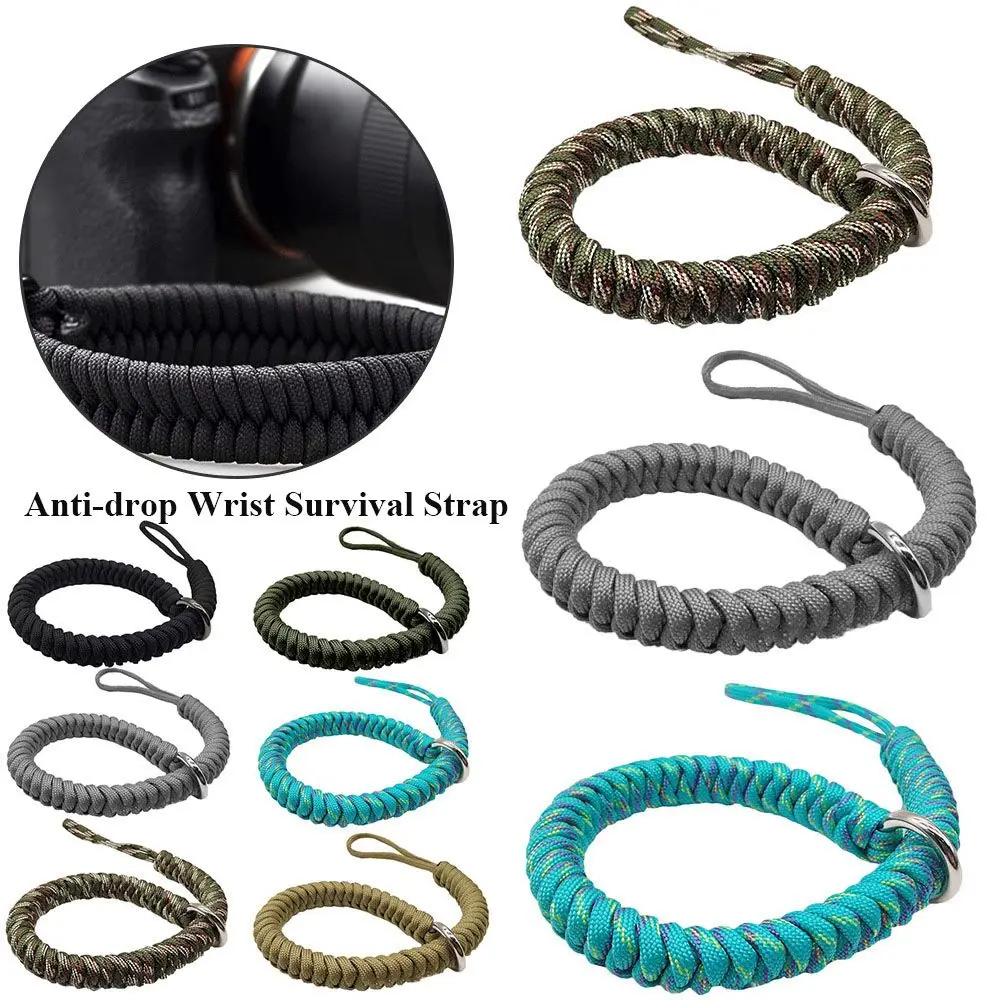 Climbing Rope Survival Paracord Wrist Strap Adjustable Bracelet Handmade Anti-lost Braided Bracelet Anti-drop Camera Wrist Strap