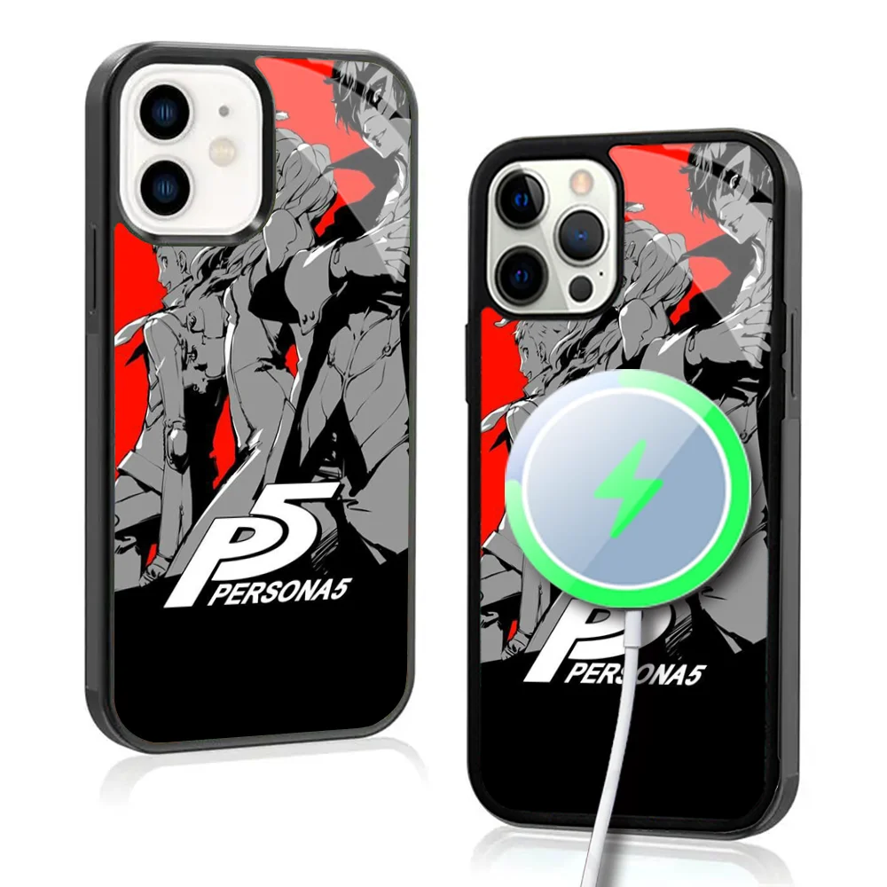 Persona 5 Phone Case For IPhone 16 15 Pro Max Case 14 Plus 13 12 11 Magesafe Magnetic Wireless Charge Cover