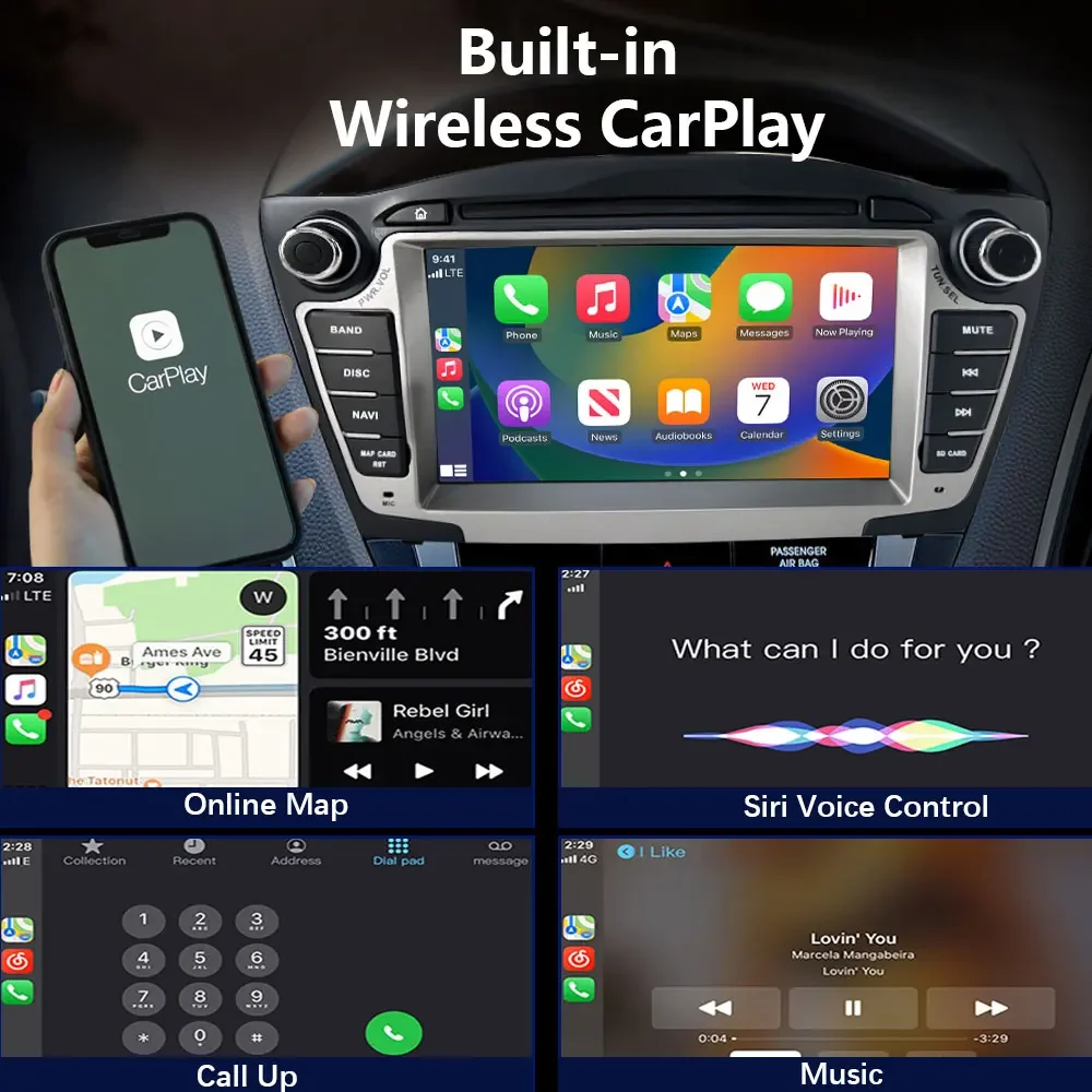 Chstek Car radio Carplay Wireless CarPlay Android system GPS Multimedia For Hyundai IX35 2010 2011-2013 Bluetooth WIFI Display