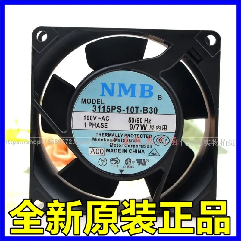 for NMB 3115PS-10T-B30 8038 Aluminum Frame Fan 100V 9/7W Silent Cooling Fan