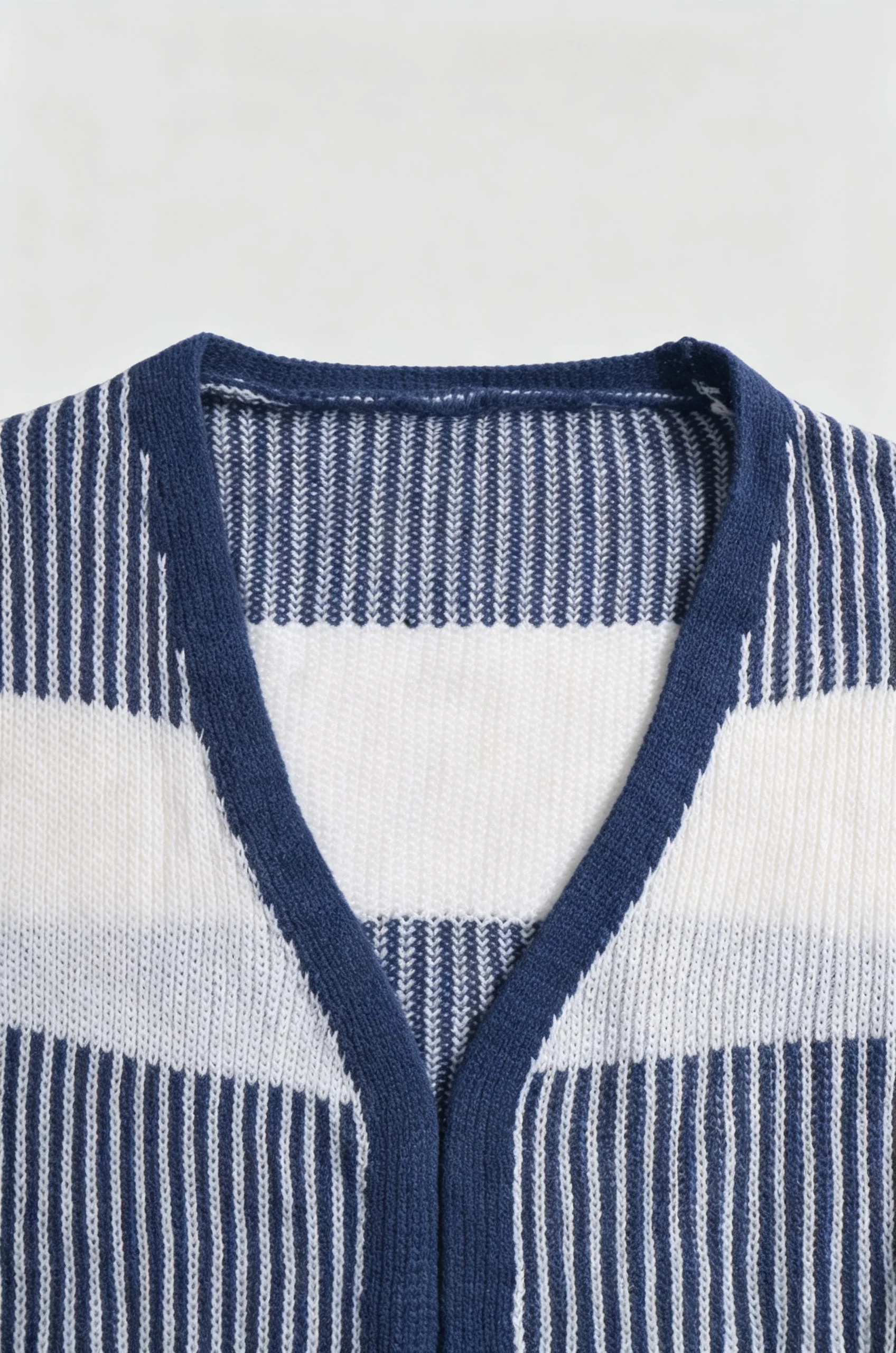 Picture 4: Plus Size Women Striped Knit Cardigan Open Front Long Sleeve Color Block Loose Sweater Coat Casual Fall Outerwear