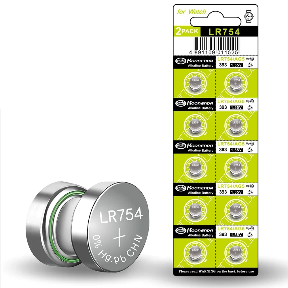 2-20PCS AG5 LR754 1.55V Button Batteries 193 393 SR754 Round Cell Coin Alkaline Battery L754 SR754SW LR48 For Watch Toys Clock
