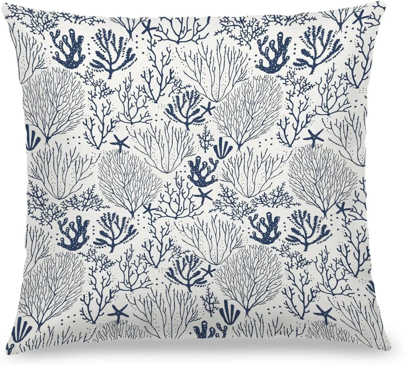 Nautical Coral Reef Print Pillow Cover Cushion Case Boho Ocean Marine Life Tropical Sea Art Throw Square Decorative Home Decor 4