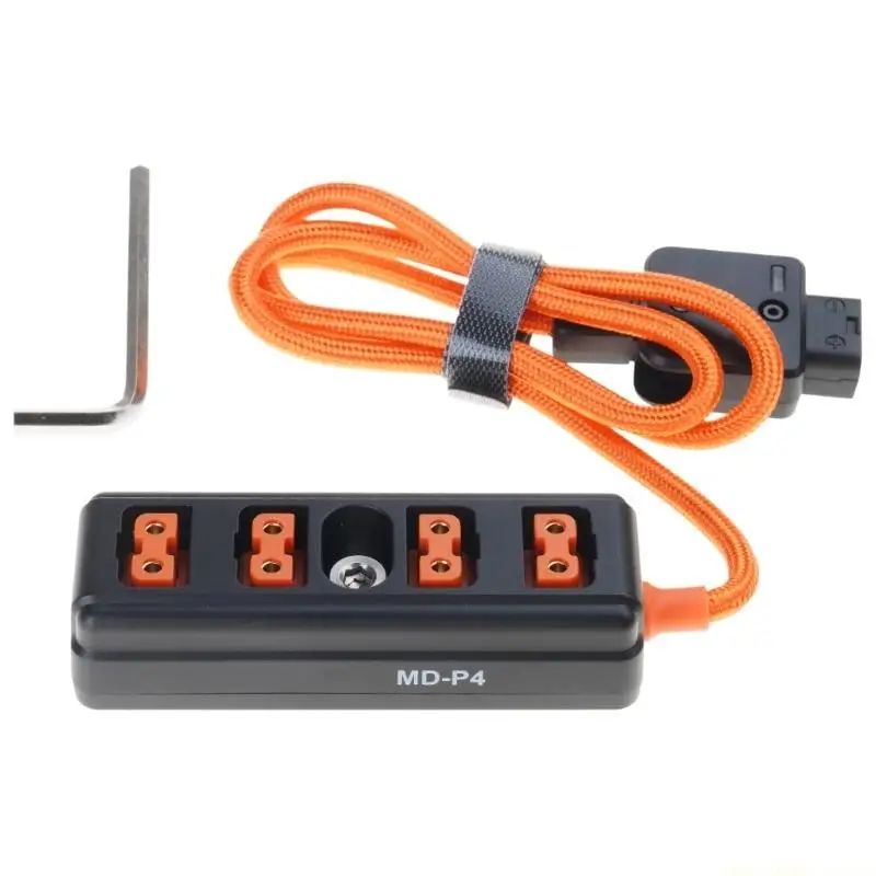 F62C D Tap Male To 4 Female Adapter Cable Camera Power Distributor Anti Reverse Light