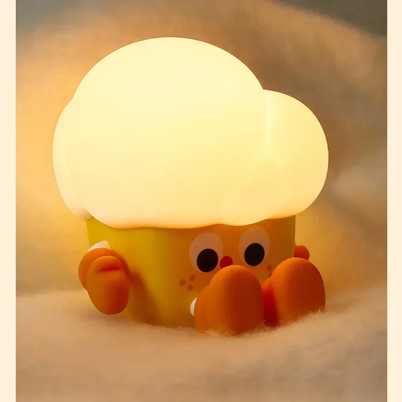 Popcorn Night Light USB Charging Three Level Brightness Patting Light Bedroom LED Eye Protection Atmosphere Silicone Night Light