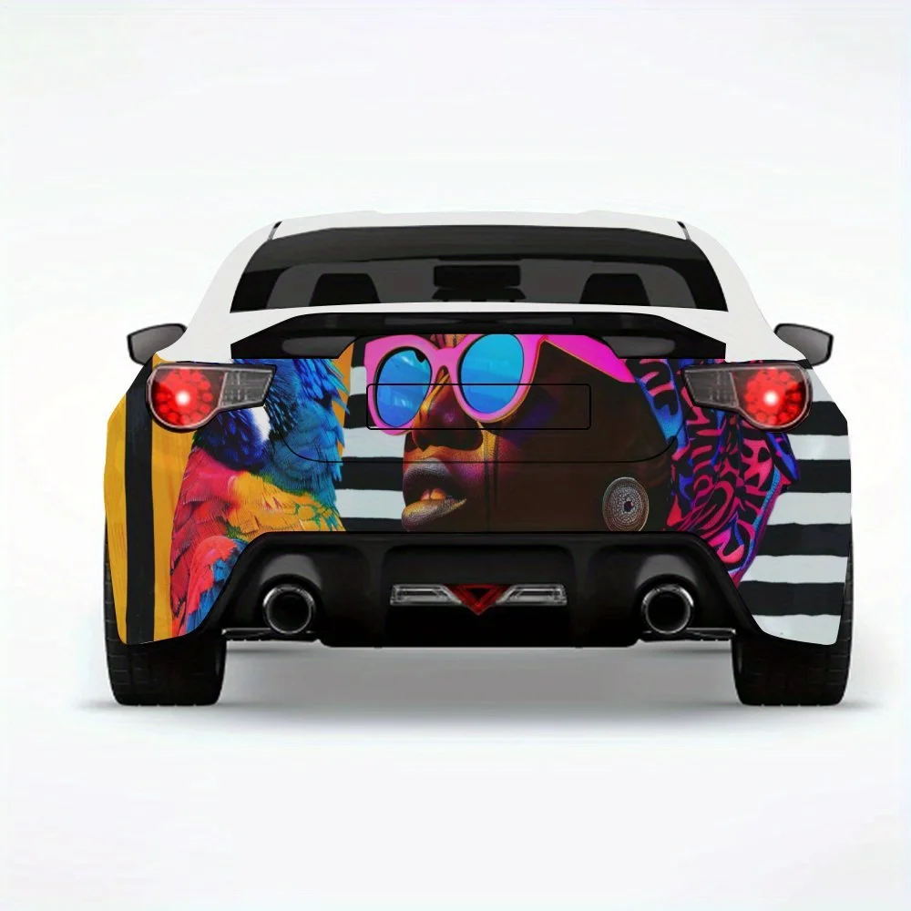 

Ethnic Woman and Colorful Bird Car Sticker,Vinyl Decal for Car Rear, Waterproof Self-Adhesive Vinyl Stickers for Vehicle Tail an