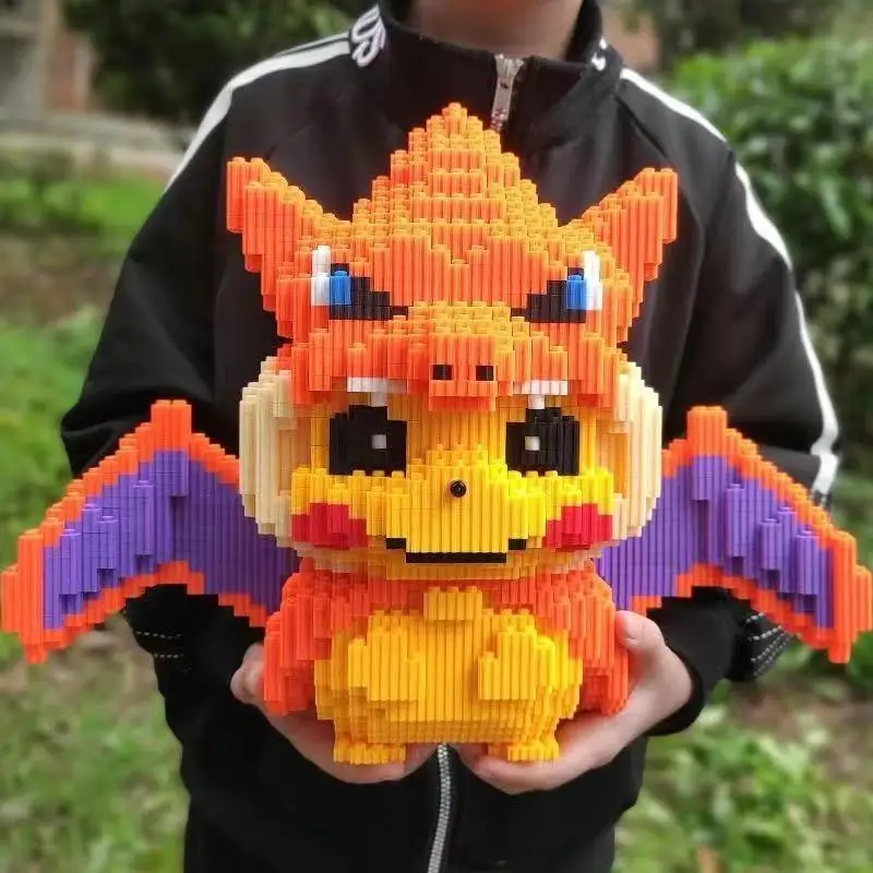 4000-個ポケモンピカチュウシリーズセット子供用組み立てブロックおもちゃ小粒子セット-3d-デスクトップモデル子供大人のギフト