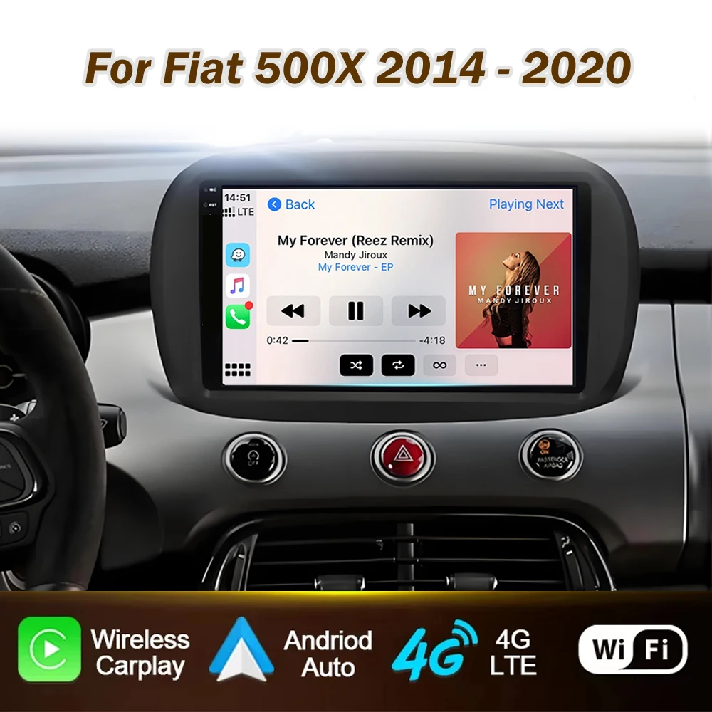 

Android для Fiat 500X 2014-2020, 2K QLED Android автомагнитола, мультимедийный видеоплеер, GPS, голосовое управление AI, CarPlay, WiFi+4G, стерео головное устройство