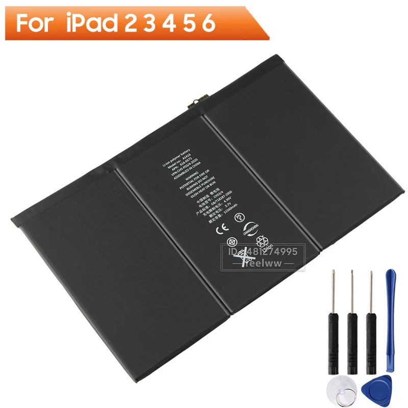 

A1376 A1416 A1458 A1474 A1475 A1484 A1547 Сменный аккумулятор для iPad 2, iPad 3, iPad 4, iPad 5, iPad 6 A1395 A1416 A1474 A1566