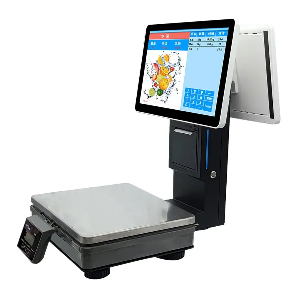 Smart Digital Pos Display Counter Printer Paper Cash Pos System With Weighing Scale