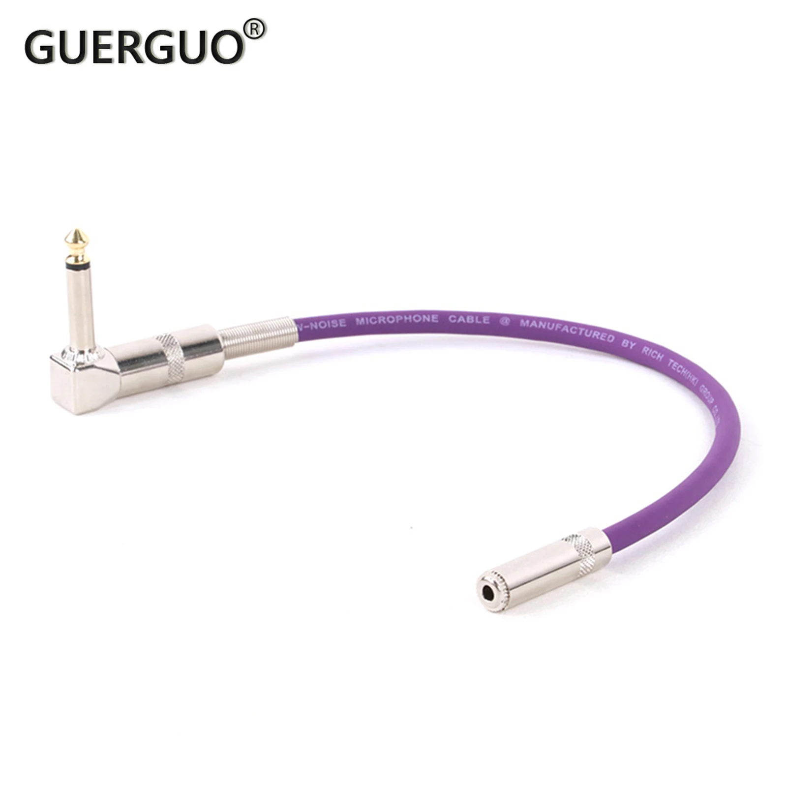 1PC 90 Degree Right Angle 1/4 TS Mono 6.35 Male to 3.5mm Female Stereo Audio Cable Line Right Angle Bend 6.35 to 3.5 Audio Cable