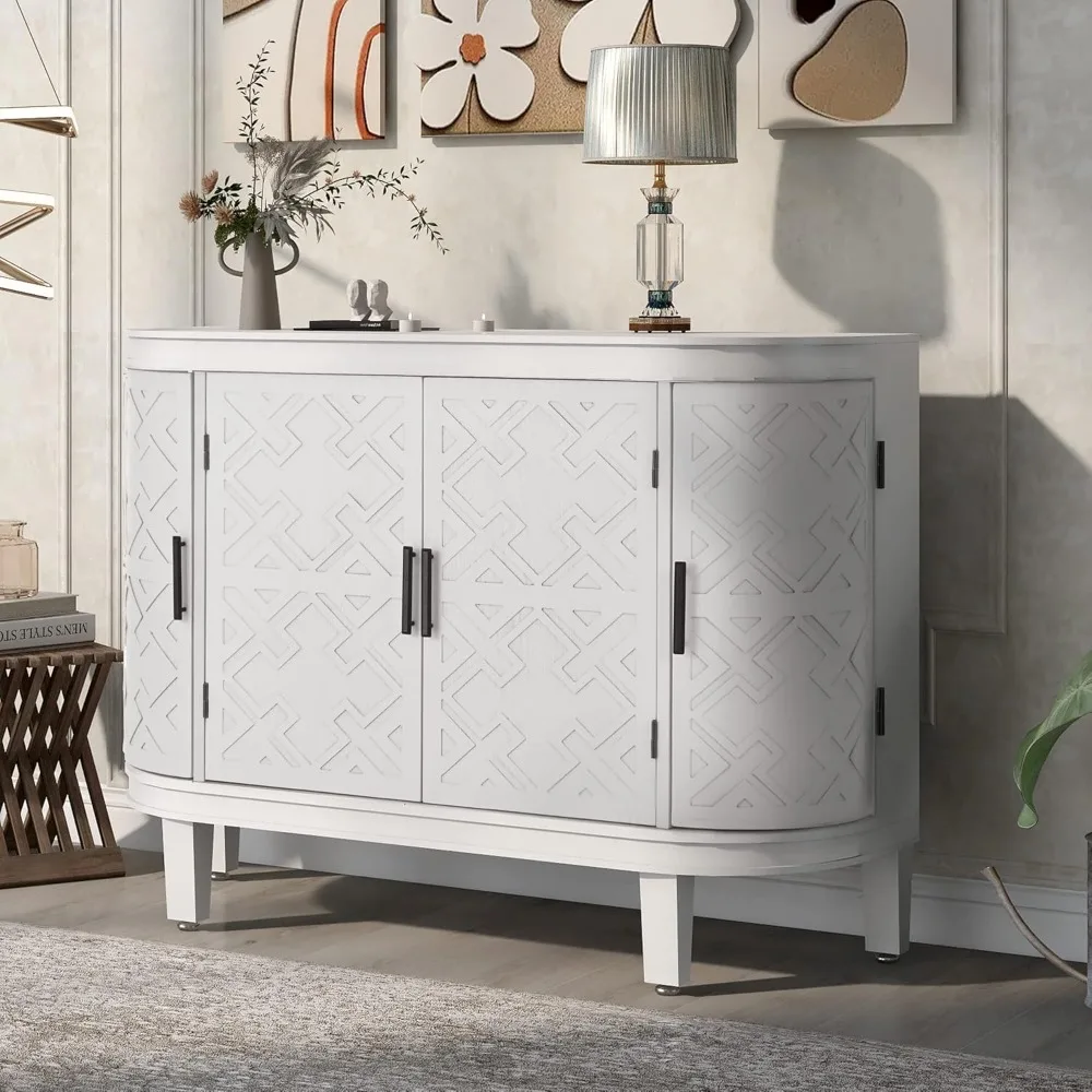 

Accent Storage Cabinet, Retro Wooden Sideboard with Antique Pattern Doors,Console Table for Hallway, Entryway, Living Room