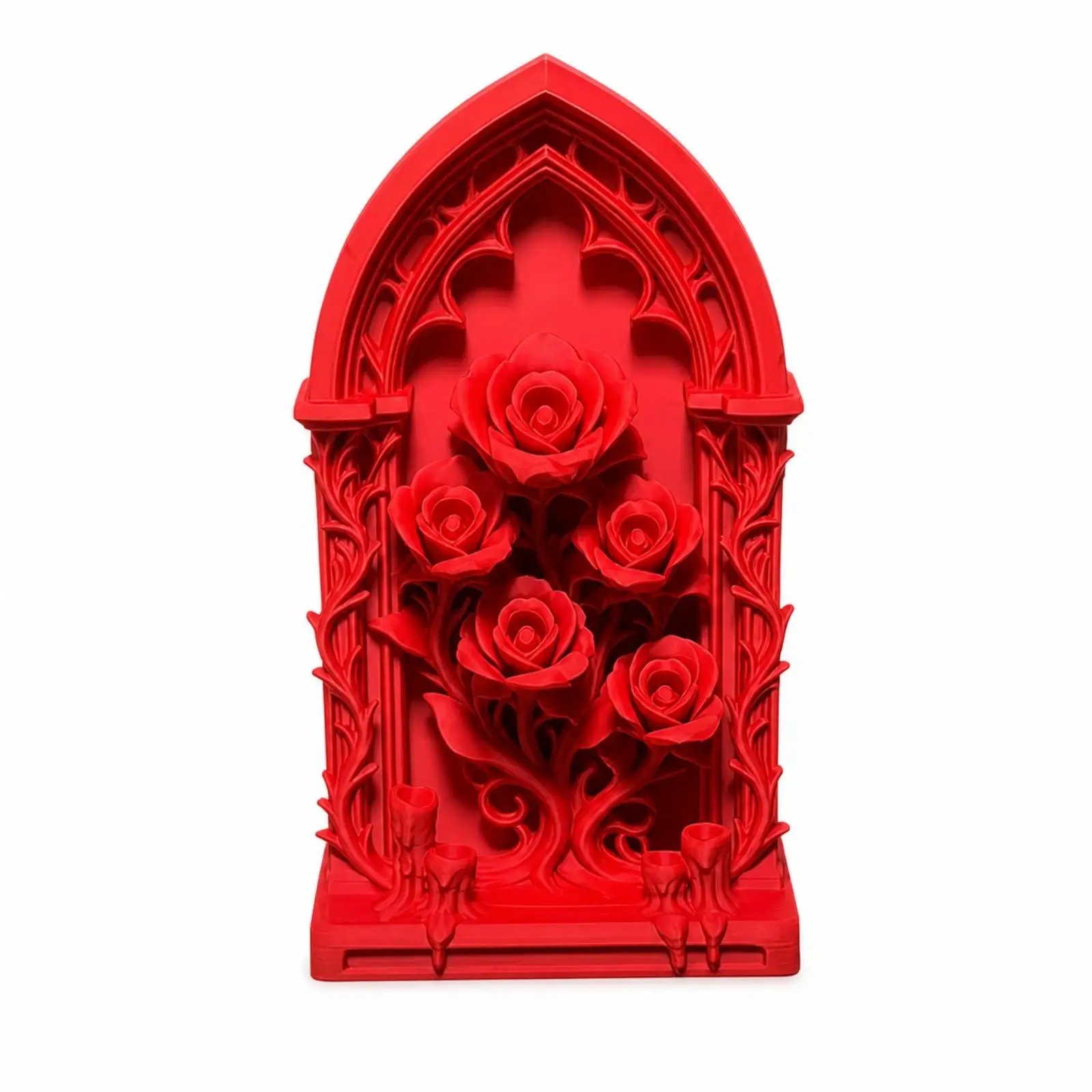 Artistic Gothic Deko 3D Rose Relief Plaque Durable Accent for Fantasy Bookshelf