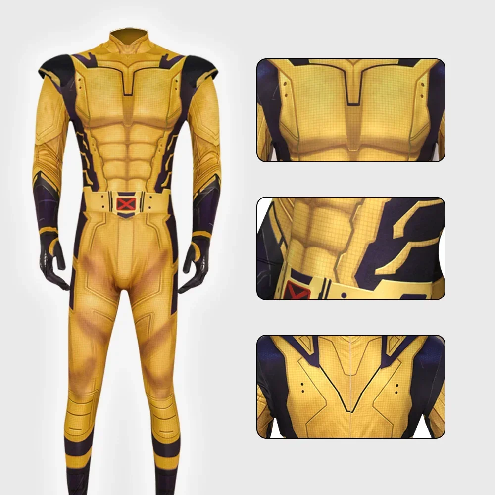 Wolverine Superhero James Cosplay Costume Outifits & Wolf Claw for Men Cool Performance Full Set for Halloween Cosplay Part view 4