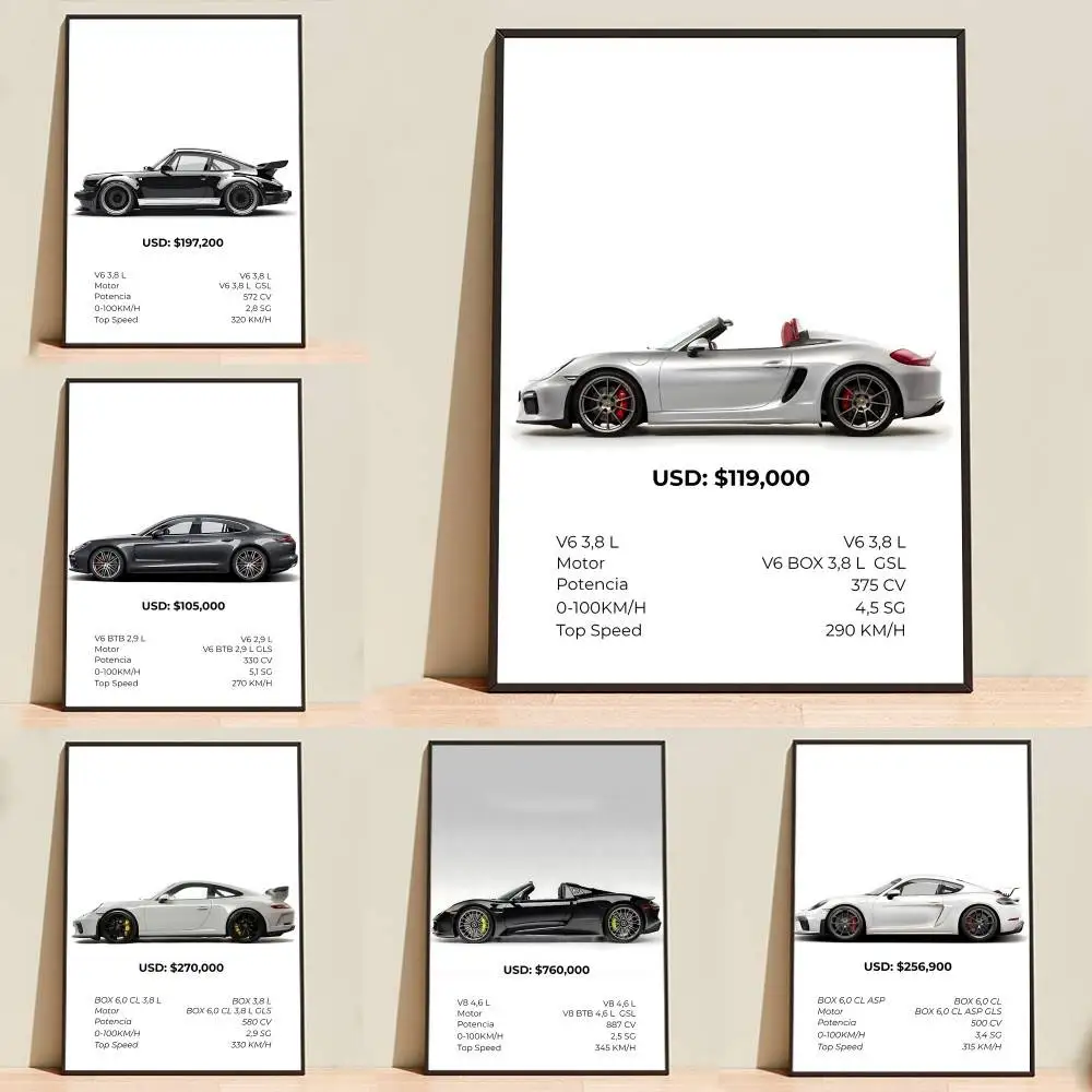 PRO-Cars Series GT3-4RS Turbo-S Poster High Quality Dorm Living Room Aesthetic Wall Decoration Painting Stickers Gift