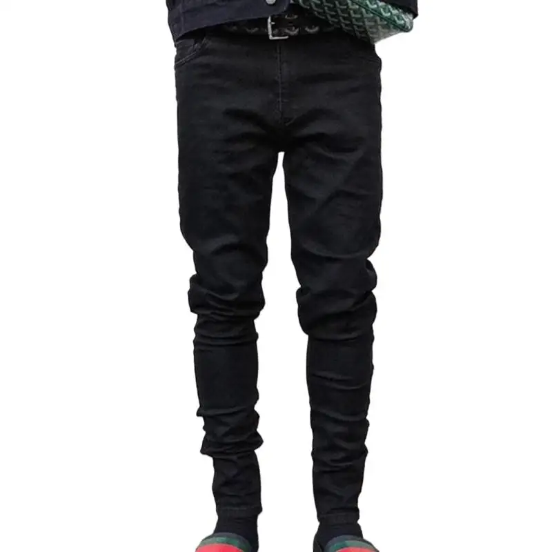 Washed  -fit Small Feet Stretch Hipster Denim Pants For Men American High Street