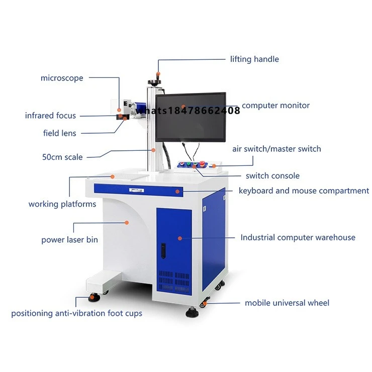 New 20W/30W/50W High-Precision Desktop Engraver with Fiber  Marking Machine PLT/BMP Support CE Certified