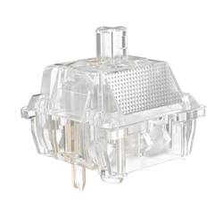 DUROCK Ice King Tactile Switches, 68g Progressive Spring Transparent Clear RGB Switch, 5 Pins Lubed T1 Tactile Mechanical Switch