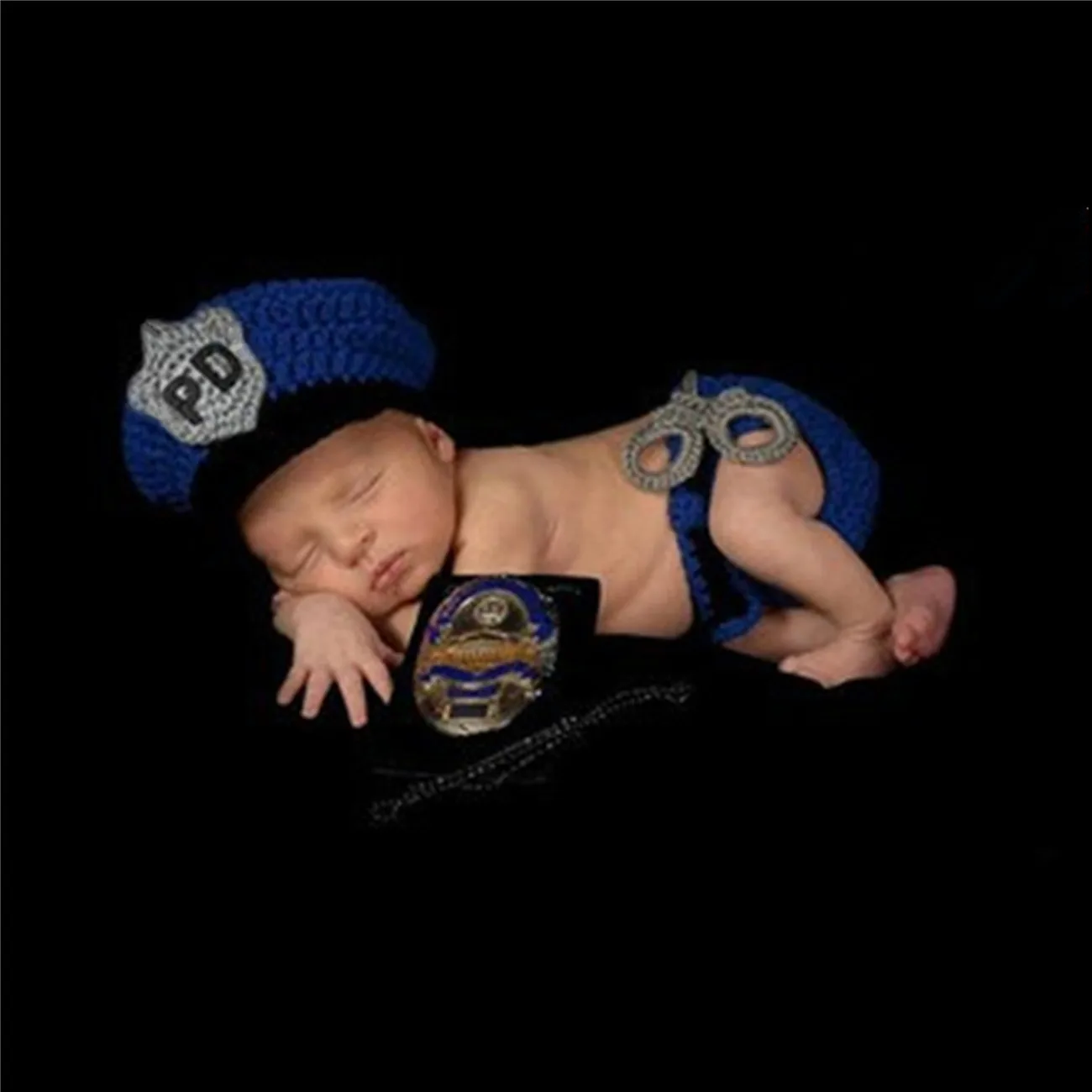 PD Security Suit Baby Photography Clothing for Boys Shooting Handmade Knit Newborn Photography Accessories Baby Souvenirs view 3