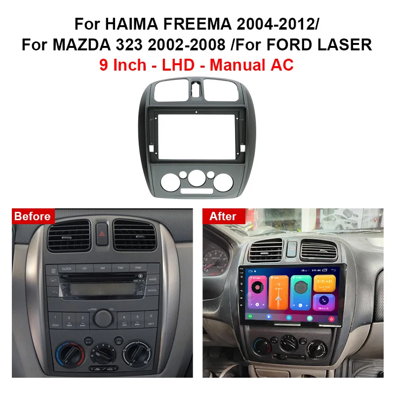 MAMSM 9 inch For HAIMA FREEMA 2004-2012 /MAZDA 323 2002-2008/FORD LASER Android Multimedia GPS MP4 Car Radio Fascia Stereo Frame
