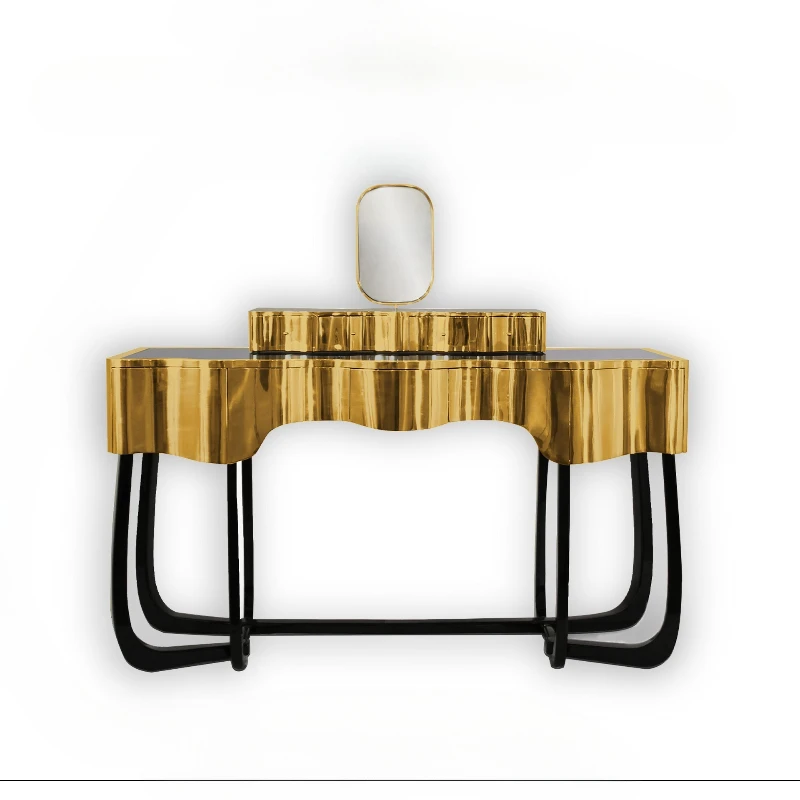 

Multi-layer storage bedroom metal dresser integrated high-end feeling