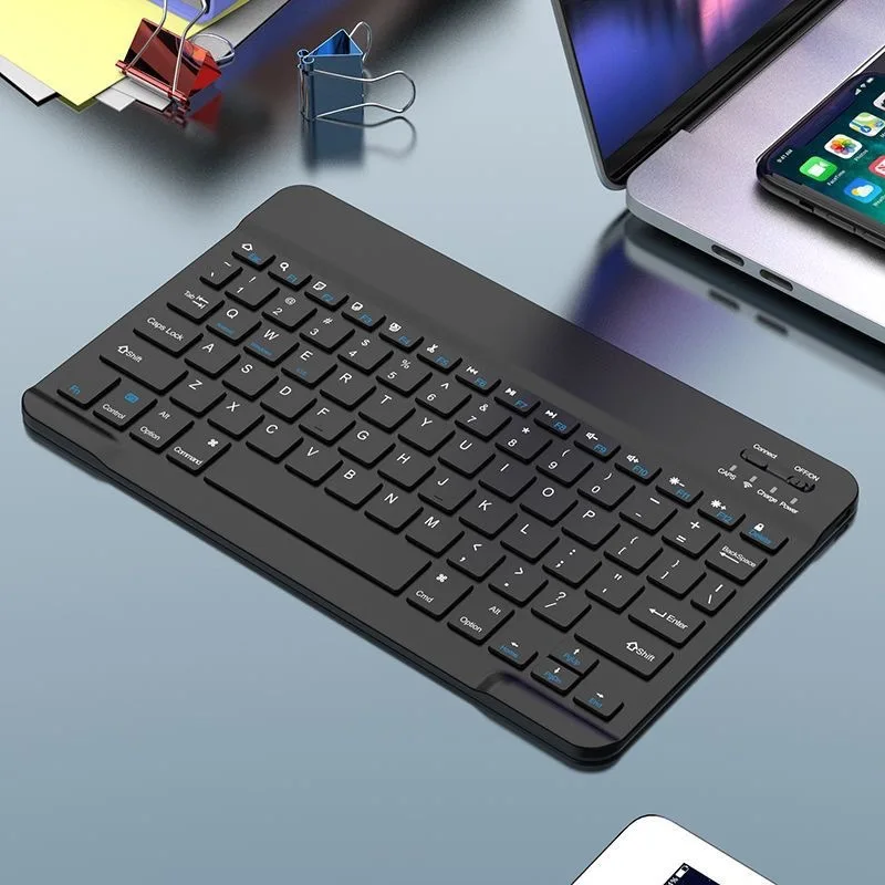 Ultra-Thin Wireless Keyboard Portable Wireless Keyboard Suitable for Apple iPad iPhone Samsung iOS Android Windows 10-inch