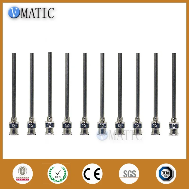 Free Shipping 12Pcs 12Ga 1.5'' Blunt Stainless Steel Dispensing Adhesive Glue Syringe Needle 1-1/2 Inch