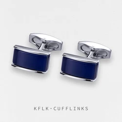 KFLK Jewelry shirt cufflinks for mens Brand buttons cuff links Blue black gradual gemelos High Quality abotoaduras guests