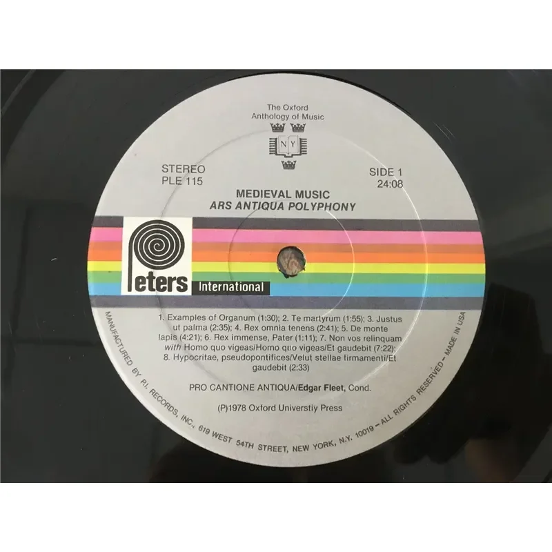 MEDIEVAL MUSIC ARS ANTIQUA Polyphony LP - close-up view