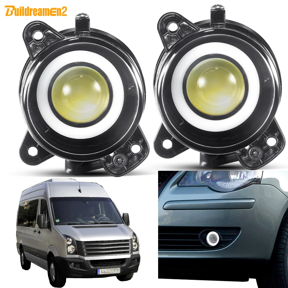 

2 X Car LED Fog Light Angel Eye DRL Daytime Running Lamp 30W For Volkswagen VW Crafter 30-35 30-50 2006 2007 2008 2009 2010 2011