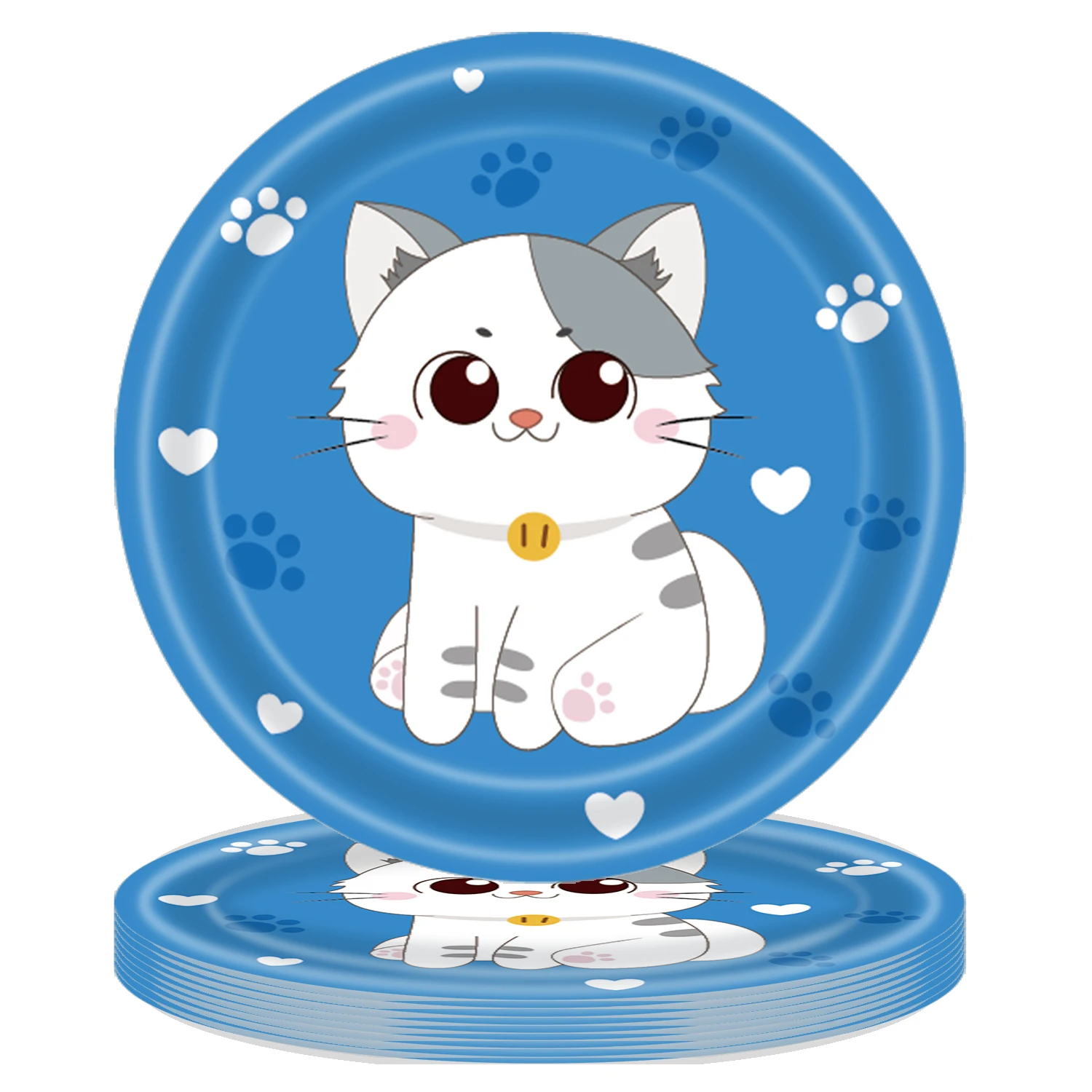Cartoon Katze Einweg Party Platten Nettes Kätzchen Geburtstag Themed Gerichte Geburtstag Party Dekoration Party Liefert Baby Dusche – Detail 4