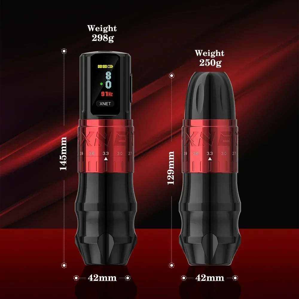 Xnet Bestia pena tato 2400mah, mesin tato nirkabel profesional Stroke dapat disesuaikan untuk seniman, 2.4-4.2mm