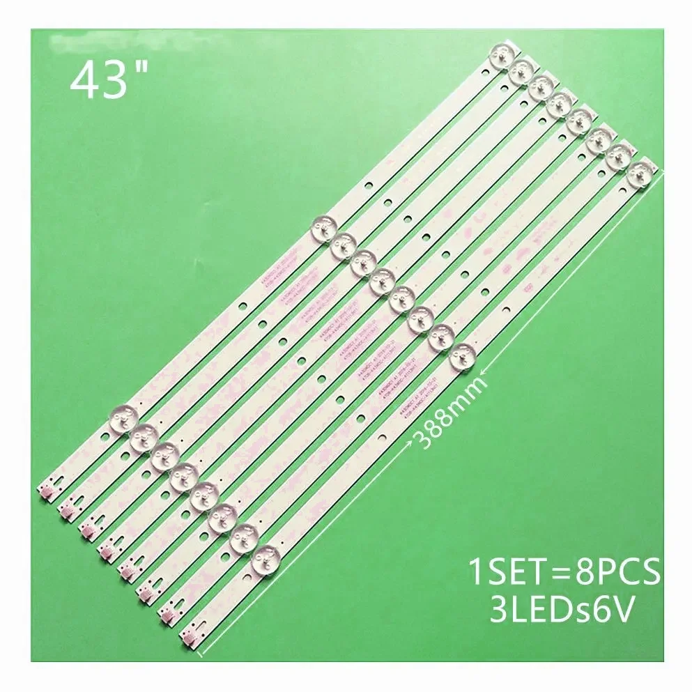 

8Pieces/Lot FOR K430WDC1 A1 4708-K43WDC-A1113N11 43BDL4012 43PFS4062 43PUH6002/96 LED BAR 3LED 39CM 6V 100%NEW