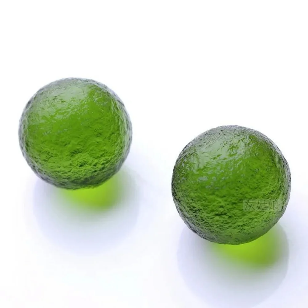 Natural Green Moldavite Meteorite Czech Mineral Glossy Meteorite healing energy stone ball Spherical Specimen for Home Decor