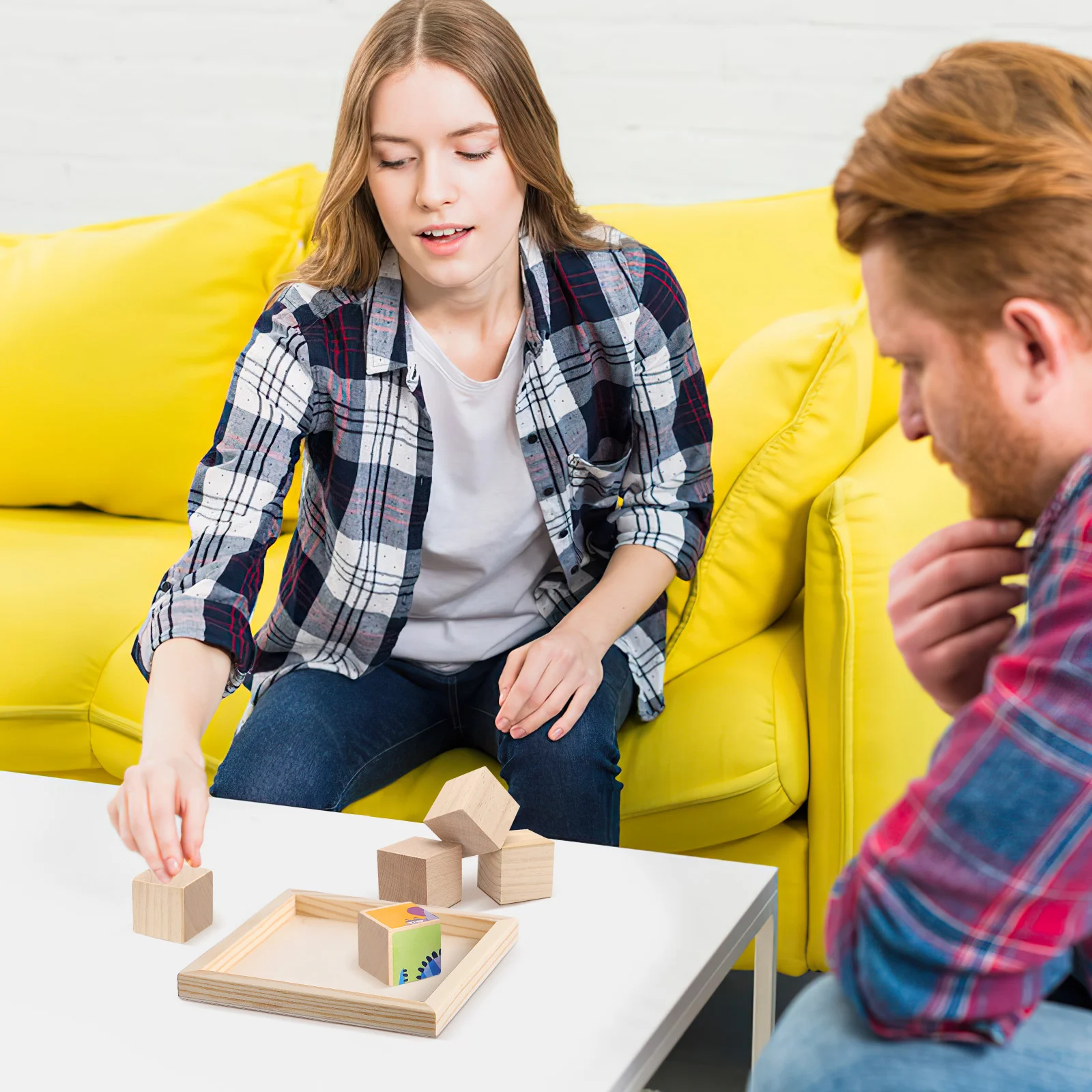 6 Pcs Plateau En Photo Puzzles Wood Trays Canvas Blank Bamboo for Crafts Office