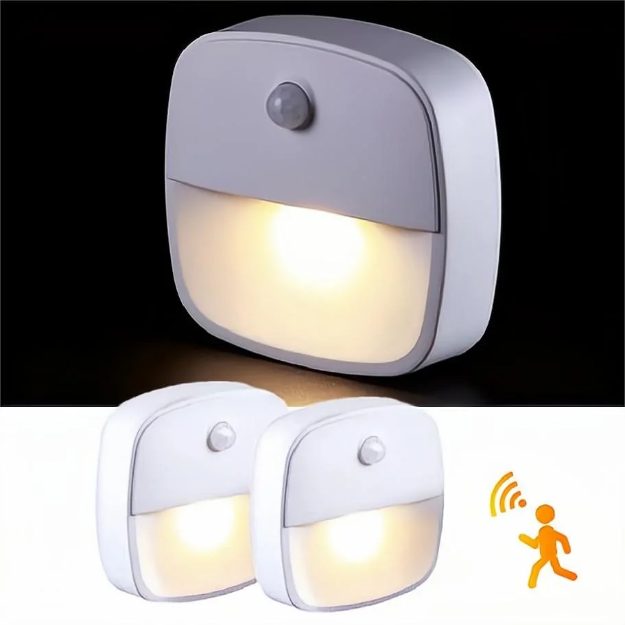 Nice 3Pcs LED Night Light PIR Smart Motion Sensor Light Cabinet Lights For Home Aisle WC Hallway Stair Kitchen Bedroom Night Lam